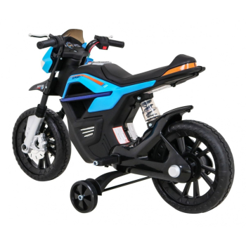 Motor Night Rider na akumulator dla dzieci Niebieski + Kółka pomocnicze + MP3 USB + Gaz w manetce